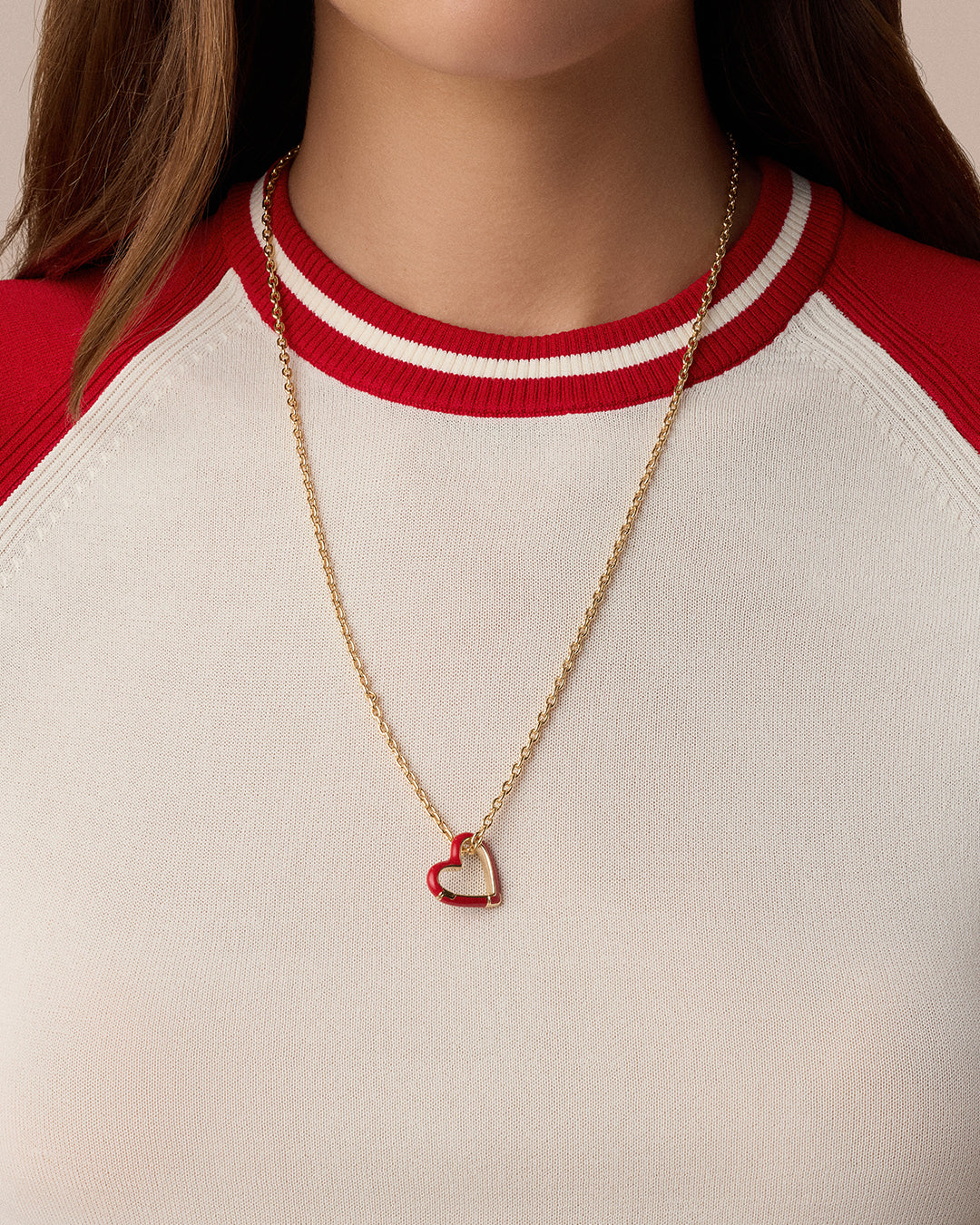 Heart Carabiner Charm || option::18K Gold Plated, Red