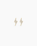 Diamond Lightning bolt earrings || option::14K Solid Gold