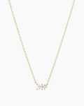 Diamond and White Sapphire Necklace || option::14K Solid Gold
