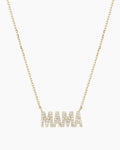 Diamond Pavé Mama Necklace || option::14K Solid Gold
