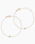 Diamond Bond Bracelet Set || option::14K Solid Gold, Set