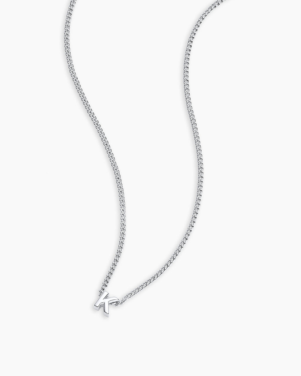 Wilder Mini Alphabet Necklace || option::Silver Plated, K
